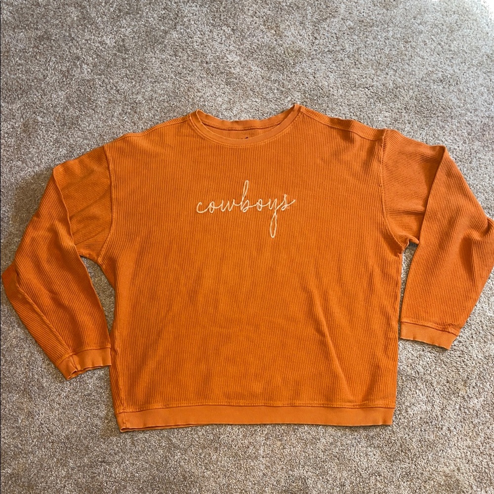 Women's Orange Crew Neck Sweater